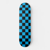 Blue and Black Checkered Print スケートボード (正面)