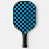 Blue and Black Checkered Print ピックルボールラケット (正面)
