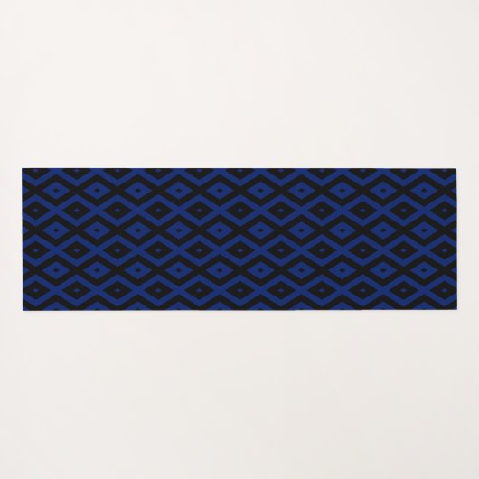 Blue and black diamond pattern ヨガマット (裏面(横))