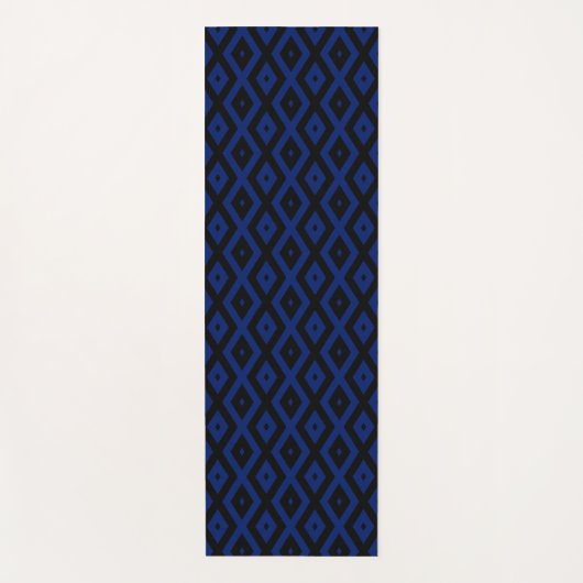 Blue and black diamond pattern ヨガマット (正面)