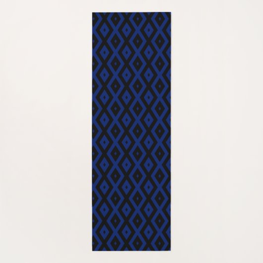 Blue and black diamond pattern ヨガマット (裏面)