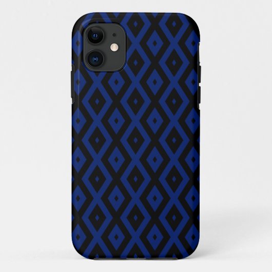 Blue and black diamond pattern Case-Mate iPhoneケース (裏面)