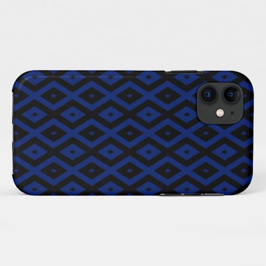 Blue and black diamond pattern Case-Mate iPhoneケース (裏面(横))