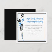 Blue and Black Modern Botanical Reception Only | 招待状 (正面/裏面)