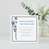 Blue and Black Modern Botanical Reception Only | 招待状 (スタンド正面)