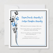 Blue and Black Modern Botanical Reception Only | 招待状 (正面)