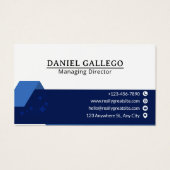 Blue and Black Modern Corporate Business Card (正面)
