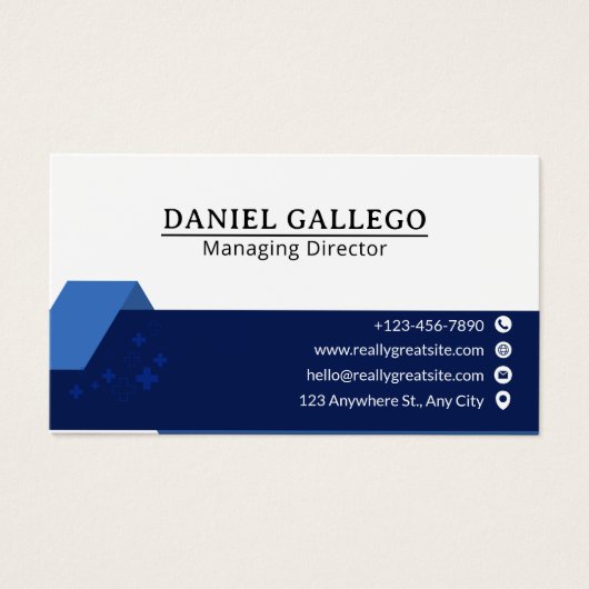Blue and Black Modern Corporate Business Card (正面)
