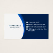 Blue and Black Modern Corporate Business Card (正面)