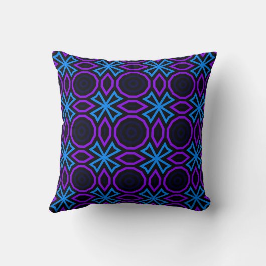 Blue and black seamless pattern with simple geomet クッション (裏面)
