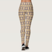 Blue and black tribal patterns on khaki coloured レギンス (裏面)