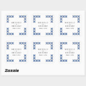 Blue and Black Ukrainian Embroidery Wedding スクエアシール (シート)