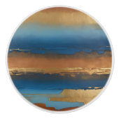 blue and bronze abstract セラミックノブ (正面)