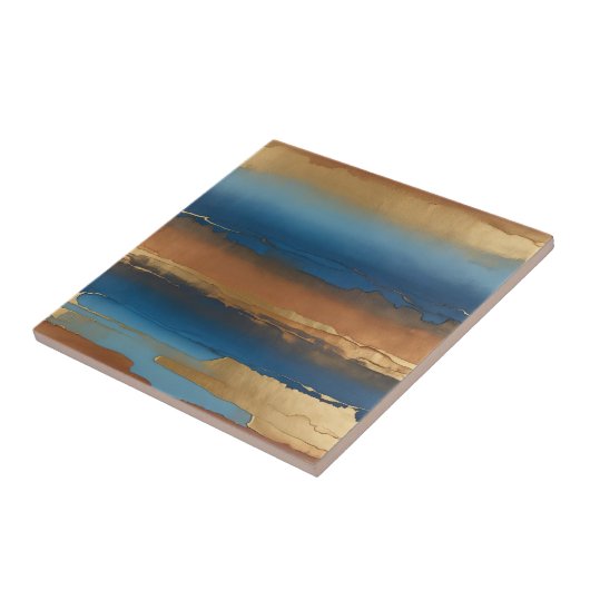 blue and bronze abstract タイル (側面)