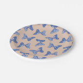 Blue and Brown Butterflies ペーパープレート (アングル)