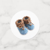 Blue and Brown Crocheted Teddy Bear It's a Boy コンフェッティ (スモール正面)