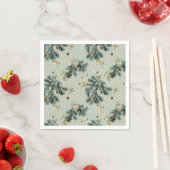 Blue and Brown Pinecone Winter Pattern スタンダードカクテルナプキン (インサイチュ)