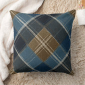 Blue And Brown Plaid クッション (ブランケット)