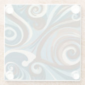 Blue and Brown Swirl ガラスコースター (裏面)