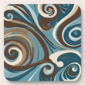 Blue and Brown Swirl コースター (正面)