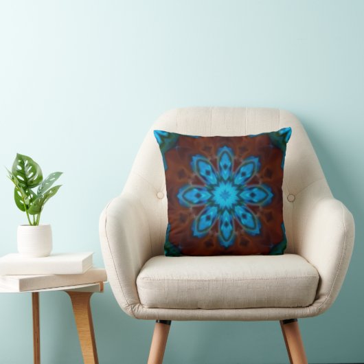 Blue and Brown Throw Pillow クッション (椅子)