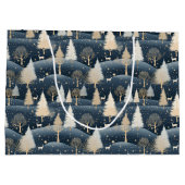 Blue and Cream Snowy Fields  ラージペーパーバッグ (裏面)