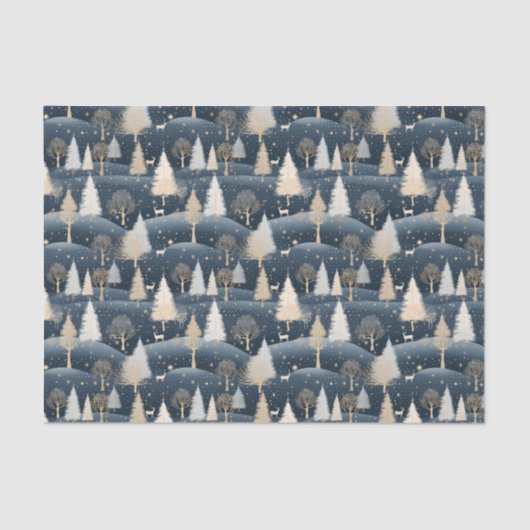 Blue and Cream Snowy Fields  薄葉紙 (正面)