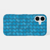 blue and denim layered dots iPhone 16ケース (裏面横)