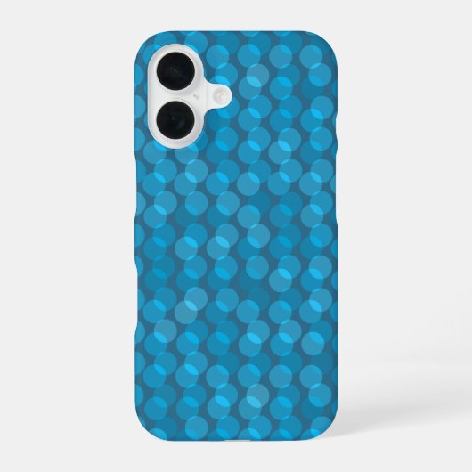 blue and denim layered dots iPhone 16ケース (裏面)