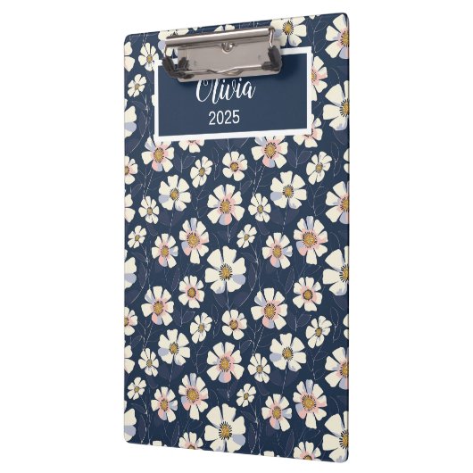 Blue and Floral Pattern クリップボード (左)