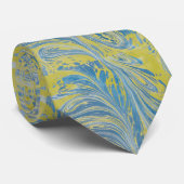 Blue And Gold Abstract Wave ネクタイ (ロール)