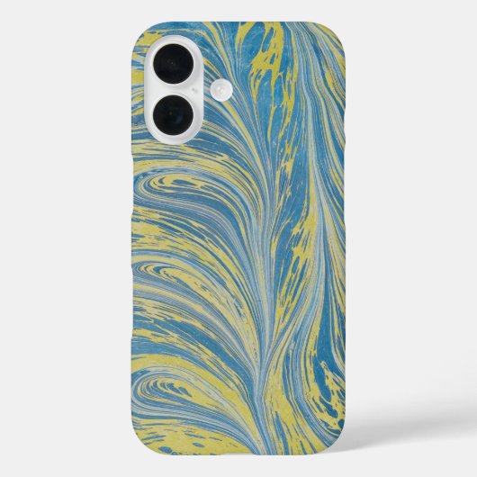 Blue And Gold Abstract Wave Case-Mate iPhoneケース (裏面)