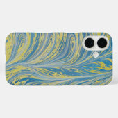 Blue And Gold Abstract Wave Case-Mate iPhoneケース (裏面 (横))