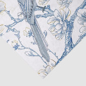 Blue and Gold Chinoiserie French-Toile Bird 薄葉紙 (詳細)
