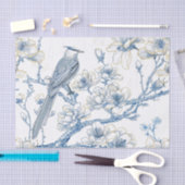 Blue and Gold Chinoiserie French-Toile Bird 薄葉紙 (クラフト)