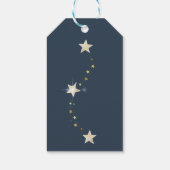 Blue and Gold Christmas Tree and Stars ギフトタグ (裏面)