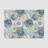 Blue and Gold Clock Pattern 薄葉紙 (正面)