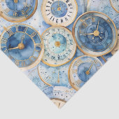 Blue and Gold Clock Pattern 薄葉紙 (詳細)