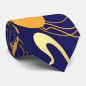 Blue and Gold Curves ネクタイ (ロール)