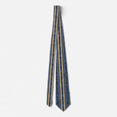 Blue and Gold Damask Stripes ネクタイ (裏面)