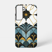 Blue and Gold Deco Fan Samsung Galaxy Case Samsung Galaxyケース (裏面)