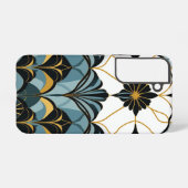 Blue and Gold Deco Fan Samsung Galaxy Case Samsung Galaxyケース (裏面横)