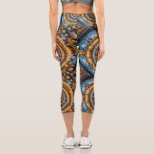 blue and gold fractal swirl capri leggings カプリレギンス (裏面)