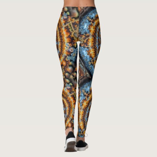 blue and gold fractal swirl leggings2 レギンス (裏面)