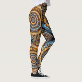 blue and gold fractal swirl leggings2 レギンス (右)