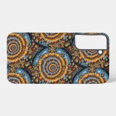 blue and gold fractal swirl samsung galaxy case galaxyケース (裏面横)