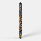 blue and gold fractal swirl samsung galaxy case galaxyケース (右側面)