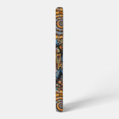 blue and gold fractal swirl samsung galaxy case galaxyケース (左側面)