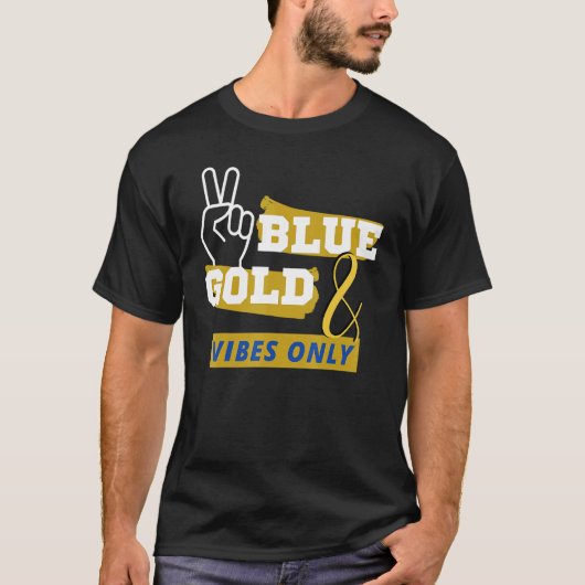 Blue And Gold Game Day Group For High School Foot Tシャツ (正面)
