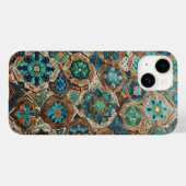 Blue and Gold Geometric Tile Phone Case Symmetrica Case-Mate iPhoneケース (裏面 (横))